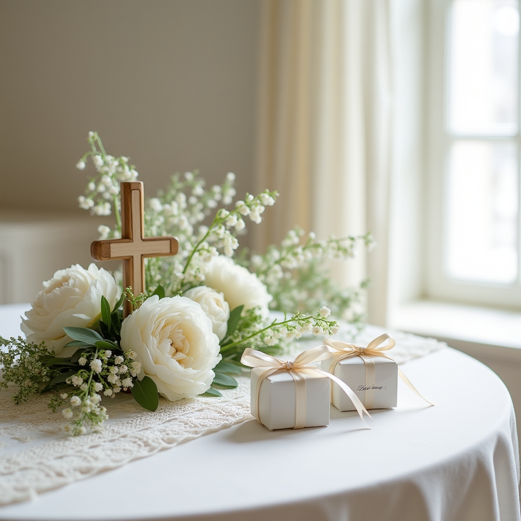 Aranjament floral și decor pentru botez